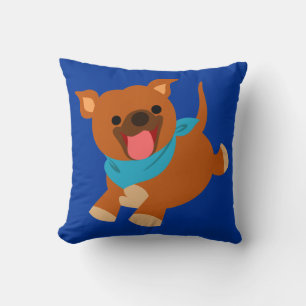 Niedlich Happy Cartoon Staffie Throw Kissen
