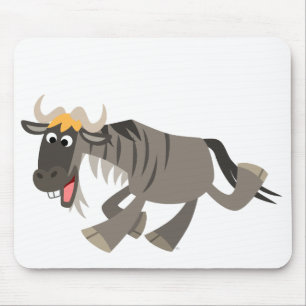 Niedlich Happy Cartoon Wildebeest Mousepad