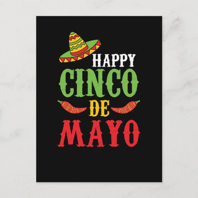 Niedlich Happy Cinco De Mayo Postkarte (Vorderseite)