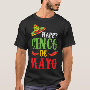 Niedlich Happy Cinco De Mayo Sombrero Paprikaschot T-Shirt