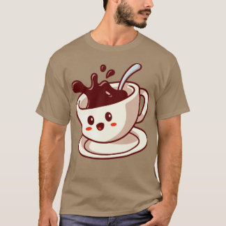 Niedlich Happy Coffee Cup Cartoon1 T-Shirt