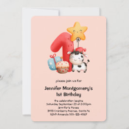 Niedlich Happy Cow 1. Geburtstag Einladung