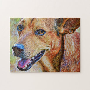 Niedlich Happy Dackel Hunde Gesicht Art Puzzle