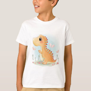 Niedlich Happy Dinosaurier Playing T-Shirt