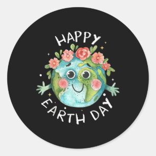 Niedlich Happy Earth Day 2025 Shirt Restore Earth Runder Aufkleber