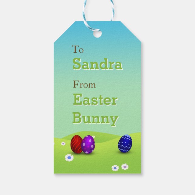 Niedlich Happy Easter Baby Chick Geschenkanhänger (Rückseite)