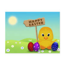 Niedlich Happy Easter Baby Chick Holiday Postkarte
