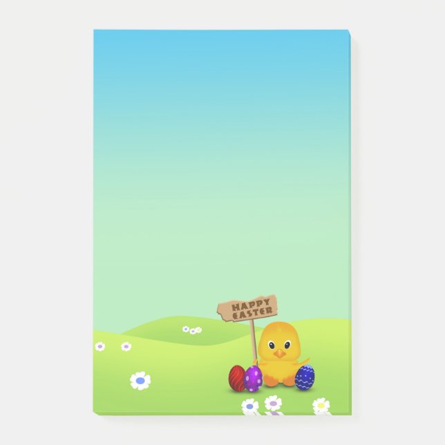 Niedlich Happy Easter Baby Chick Post-it Klebezettel (Vorderseite)