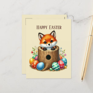 Niedlich Happy Easter fox Add message Holiday Post Feiertagspostkarte