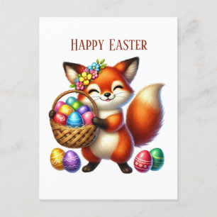 Niedlich Happy Easter Fux-Nachricht Feiertagspostkarte