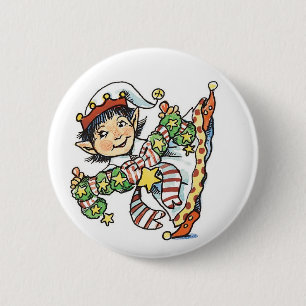 Niedlich Happy Elf Dancing, Retro Weihnachten Cart Button