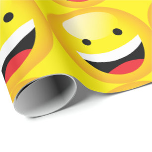 Niedlich Happy Emoji Laughing Face Party Time Symb Geschenkpapier