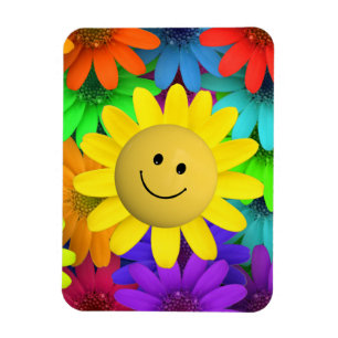 Niedlich Happy Face Blume Magnet