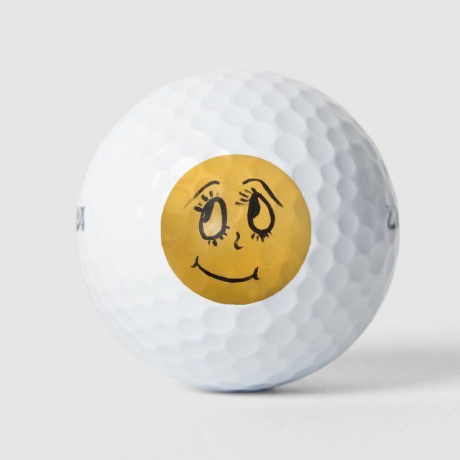 Niedlich Happy Face Golfball (Vorderseite)