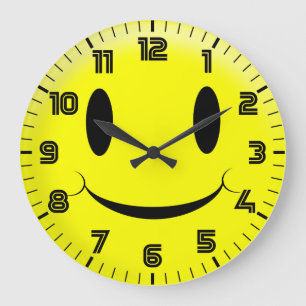 Niedlich Happy Face Große Wanduhr