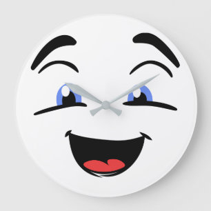 Niedlich Happy Face Große Wanduhr