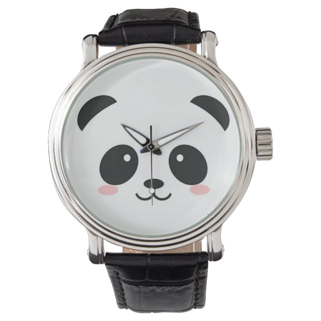 Niedlich Happy Face Panda Armbanduhr (Vorderseite)