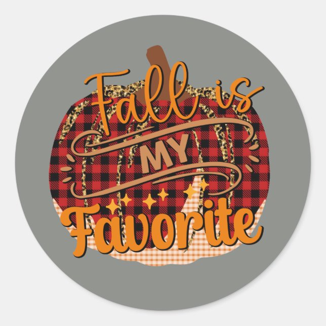 Niedlich Happy Fall Saisonkürbis Runder Aufkleber (Vorderseite)