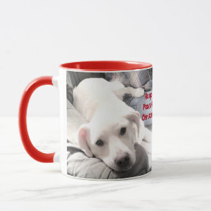 Niedlich Happy Friedlich Christmas White Puppy Dog Tasse