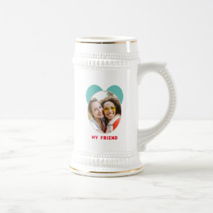 Niedlich Happy Friendship Day BEST FRIEND FOTO Bierglas