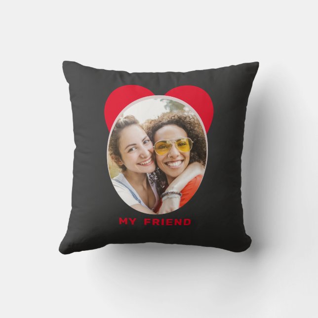 Niedlich Happy Friendship Day BEST FRIEND FOTO Kissen (Rückseite)