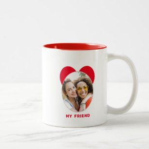 Niedlich Happy Friendship Day BEST FRIEND FOTO Zweifarbige Tasse