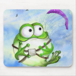 Niedlich Happy Funny Frog Paraglider - Cartoon Zei Mousepad