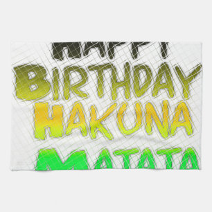 Niedlich Happy Geburtstag Hakuna Matata Öko Inspir Küchentuch
