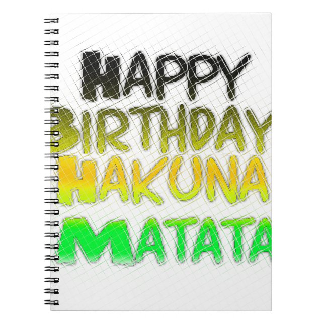 Niedlich Happy Geburtstag Hakuna Matata Öko Inspir Notizblock (Vorderseite)