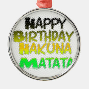 Niedlich Happy Geburtstag Hakuna Matata Öko Inspir Ornament Aus Metall
