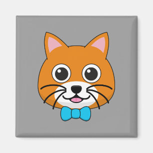 Niedlich Happy Ginger Cat mit Papillon Magnet
