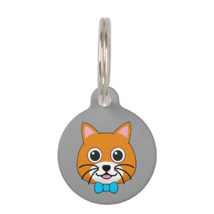 Niedlich Happy Ginger Cat mit Papillon Personali Haustiermarke