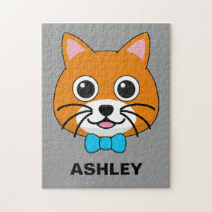 Niedlich Happy Ginger Cat mit Papillon Personali Puzzle
