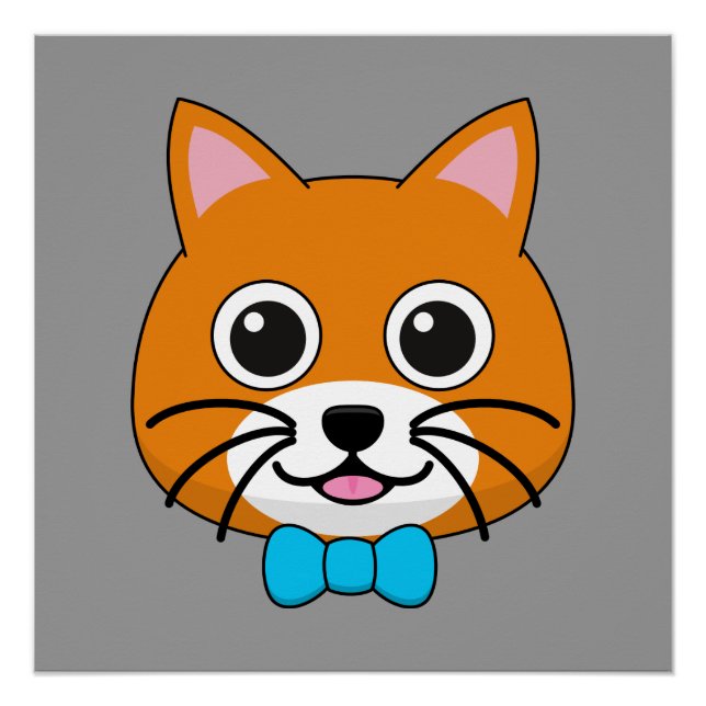 Niedlich Happy Ginger Cat mit Papillon Poster (Vorderseite)