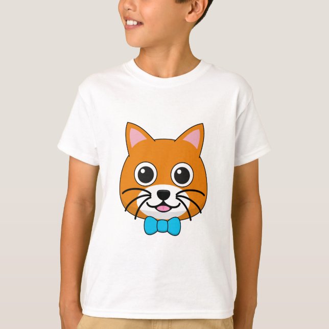 Niedlich Happy Ginger Cat mit Papillon T-Shirt (Vorderseite)