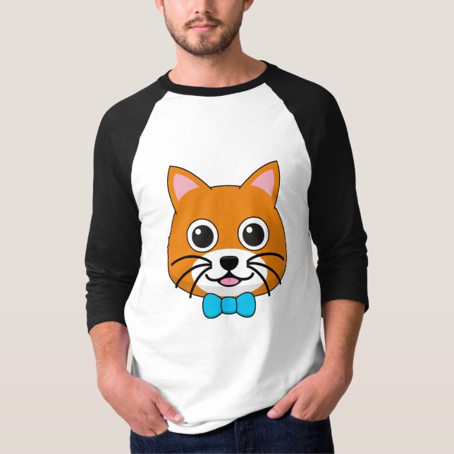 Niedlich Happy Ginger Cat mit Papillon T-Shirt (Vorderseite)