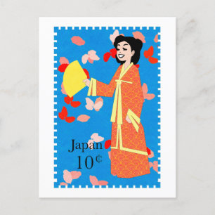 Niedlich Happy Girl Japan Briefmarke Postkarte