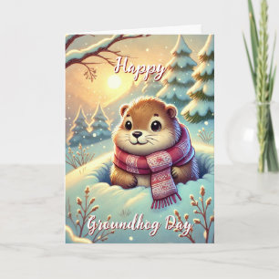 Niedlich Happy Groundhog Day & History Card Karte