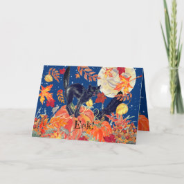 Niedlich Happy Halloween Cat Moon Pumpkin Kid's Karte