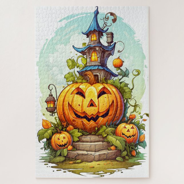 Niedlich Happy Halloween Pumpkin Puzzle (Vertikal)