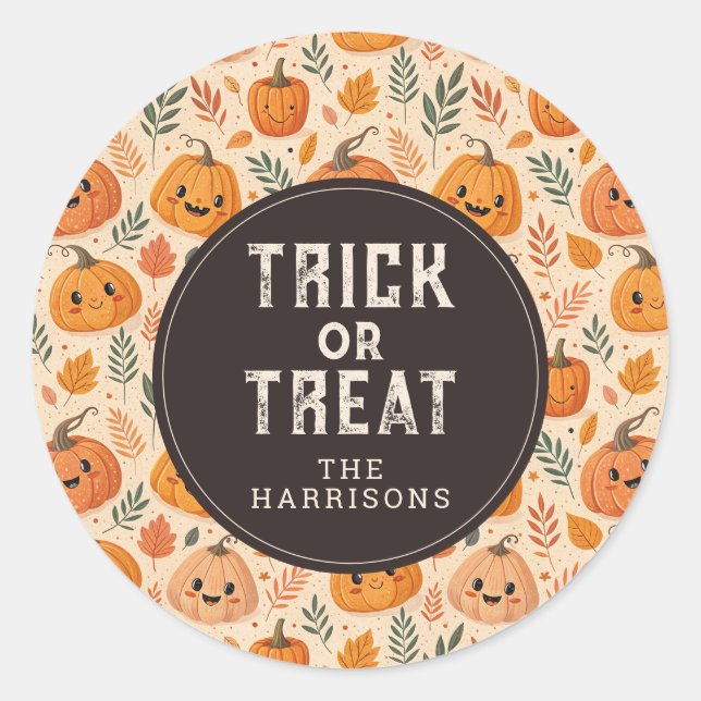 Niedlich Happy Halloween Round Stickers (Vorderseite)