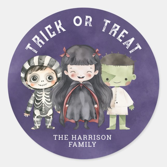 Niedlich Happy Halloween Round Stickers (Vorderseite)