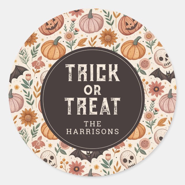 Niedlich Happy Halloween Round Stickers (Vorderseite)