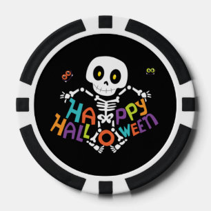 Niedlich Happy Halloween Skeleton Pokerchips