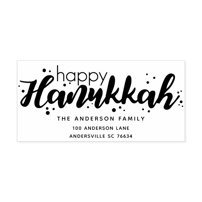 Niedlich Happy Hanukkah Rücksendeadresse Permastempel (Design)