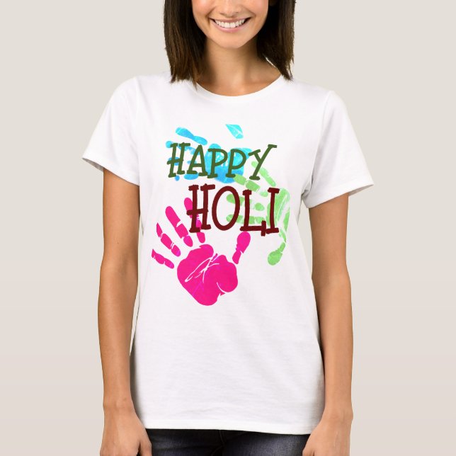 Niedlich Happy Holi T-Shirt (Vorderseite)