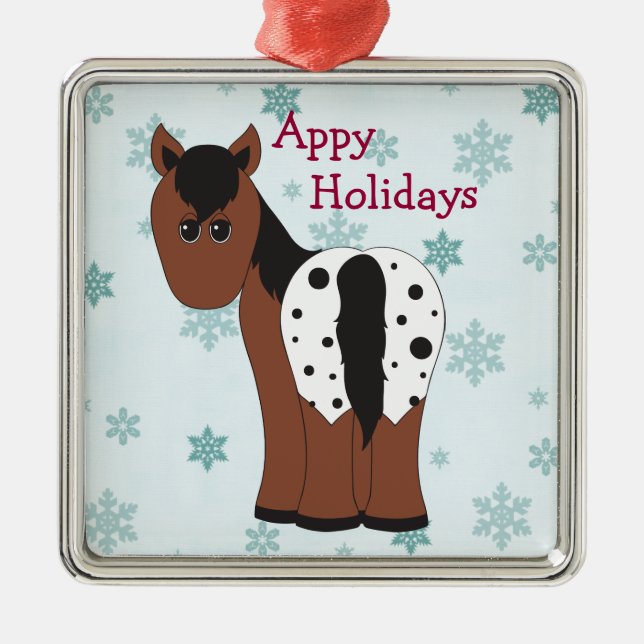 Niedlich Happy Holidays Blanket Appaloosa Silbernes Ornament (Vorne)
