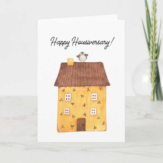 Niedlich Happy Housiversary Neuer Zuhause Client Dankeskarte (Vorderseite)