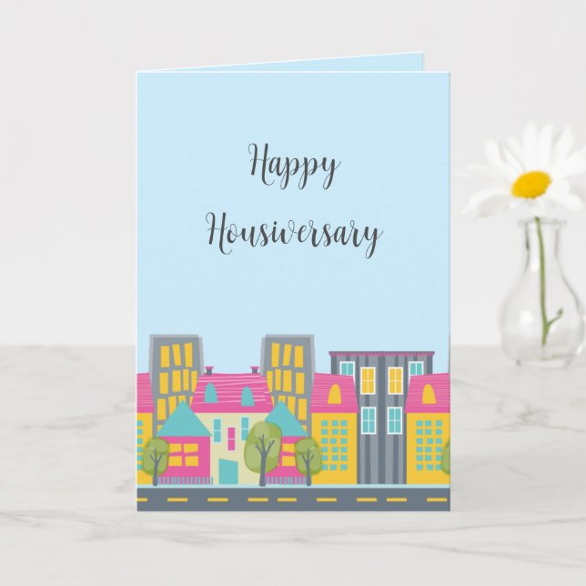 Niedlich Happy Housiversary Realtor Card Karte (Kleine Pflanze)