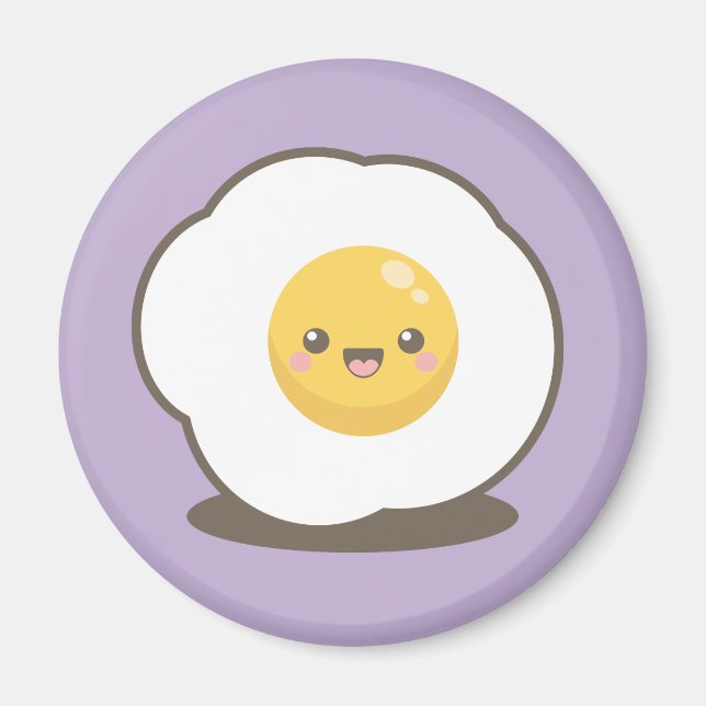 Niedlich Happy Kawaii Fried Egg Magnet (Vorne)